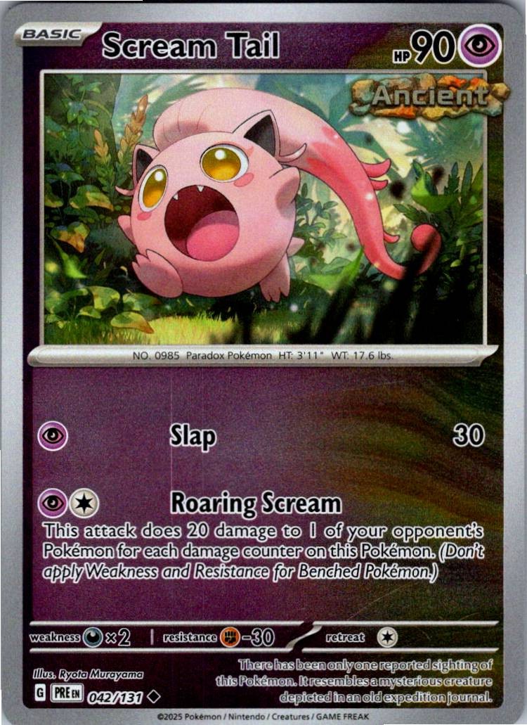 Scream Tail Reverse Holo Uncommon SV: Prismatic Evolutions 042/131 NM