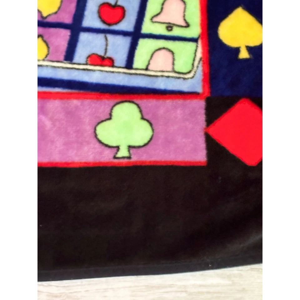 Vintage Las Vegas Casino Throw Blanket Dice Cards Roulette Novelty Decor gift - Image 3 of 4