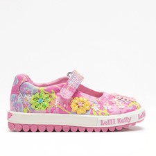 Lelli Kelly Eloise Girls Pink Embroidered Canvas Shoe