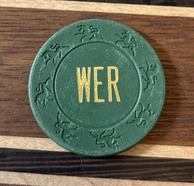 Vintage Unidentified  WER  Casino Roulette Poker Gaming Chip