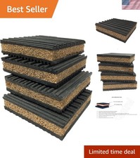 4 Pack Anti Vibration Pads, 4"x4"x7/8" - Superior Rubber Cork Isolation