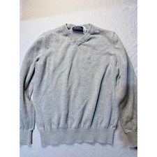 The Childrens Place Boys Gray V-Neck Sweater 100 Cotton Size 7/8 Medium RN59284