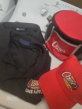 Raising Cane's ONE LOVE Hat Cooler BUNDLE Limited Edition 2 Shirts LARGE