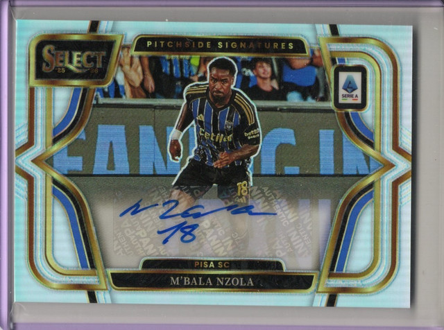 2025-26 M'BALA NZOLA PANINI SELECT SERIE A SOCCER PITCHSIDE AUTO SILVER PRIZM