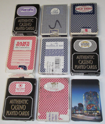 Lot of 9 Las Vegas Played Card Sets Golden Nugget Caesar's Mirage Riviera Harrah