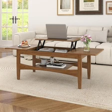 Lift Top Coffee Table with Storage, Mid Century Modern Lift Coffee Tables