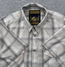 Dixxon Flannel Co Shirt Mens Size Large Montana Gray Plaid Pearl Snap Bamboo