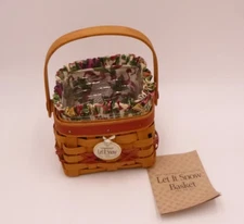 Longaberger Let It Snow Twelve Days of Christmas Liner  Protector & Tie-on 2000