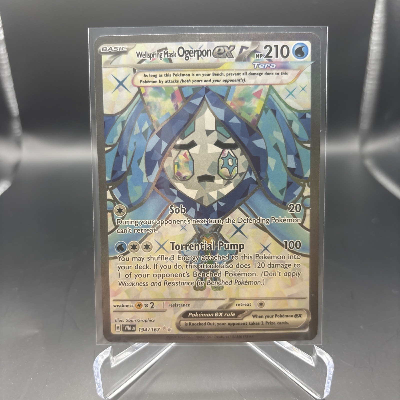 Pokemon TCG Wellspring Mask Ogerpon EX Twilight Masquerade Card 194/167 NM