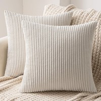 Kissenbezug Set Kord Sofakissen Zierkissen Dekokissen Wohnzimmer 40X40Cm 2 StüCk