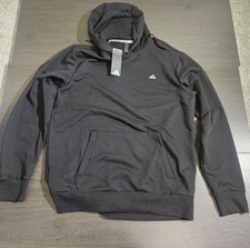 NEW Adidas Men's Size M Fleece Logo Sweatshirt Hoodie Black Pullover RN 88387