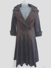 Eliza J Dress sz 6  Fit and Flare Brown Sheen Mother Of The Bride Satin Cocktail