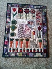 Garden Wall Hanging 25x33 Hand Quilted Country Charm