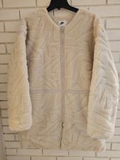 NWT Nike Womens Loose Fit High Pile Jacket Sherpa Fleece Large White FV8025-104