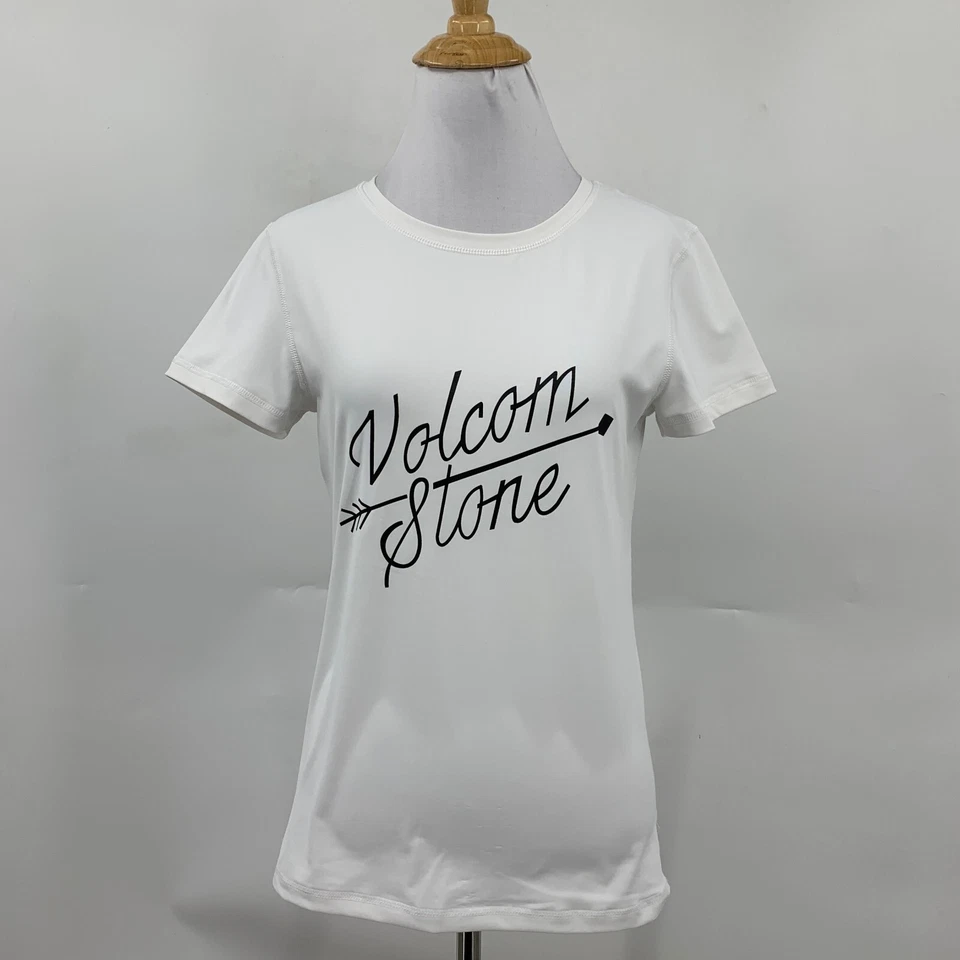 Volcom T Shirt Womens S Small White Simply Solid Short Sleeve Stone Crew Tee - Image 2 of 4