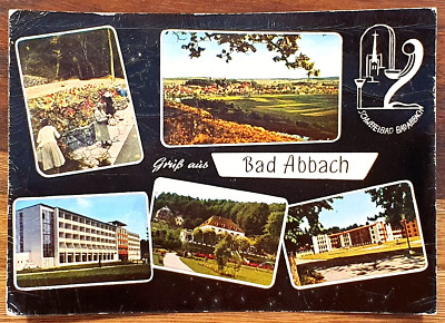 Historische Postkarte, Schwefelbad Bad Abbach, 1961, Kurort, Donautal, selten
