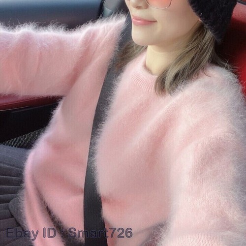 Winter Womens Faux Angora Cashmere Warm Sweater Fluffy Fuzzy Plush Jumper Hot