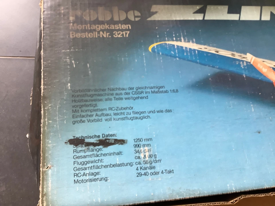 Vintage Robbe 3217 1:6,8 ZLIN 50 L Unverbaut "Top Rarität" (CO10-245K) - Bild 2 von 4