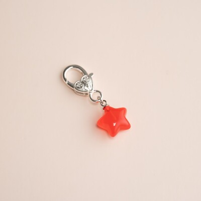 Cute Adorable Tiny Yellow Chubby Star Charm Keyring Keychain Key Ring Gift