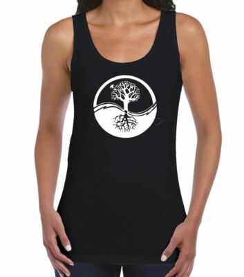 Yin und Yang Lebensbaum Damen Trägershirt Tank Top - Zen Yoga Meditation T-Shirt