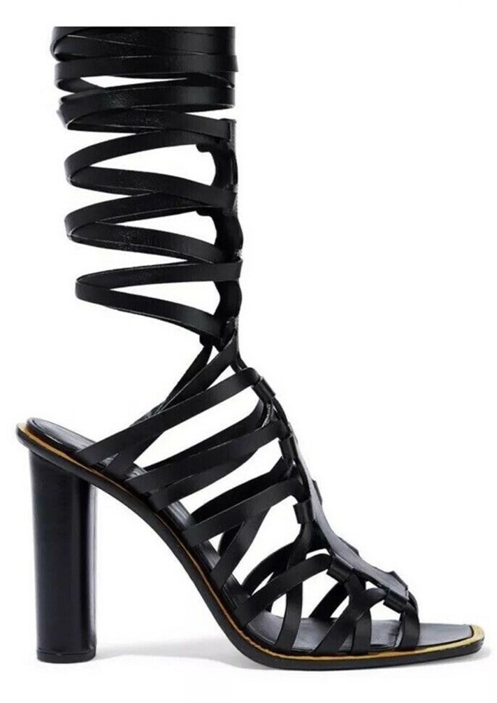 $990 ALTUZARRA PONT Designer Black Lace Up Sandals EUR 35 | eBay