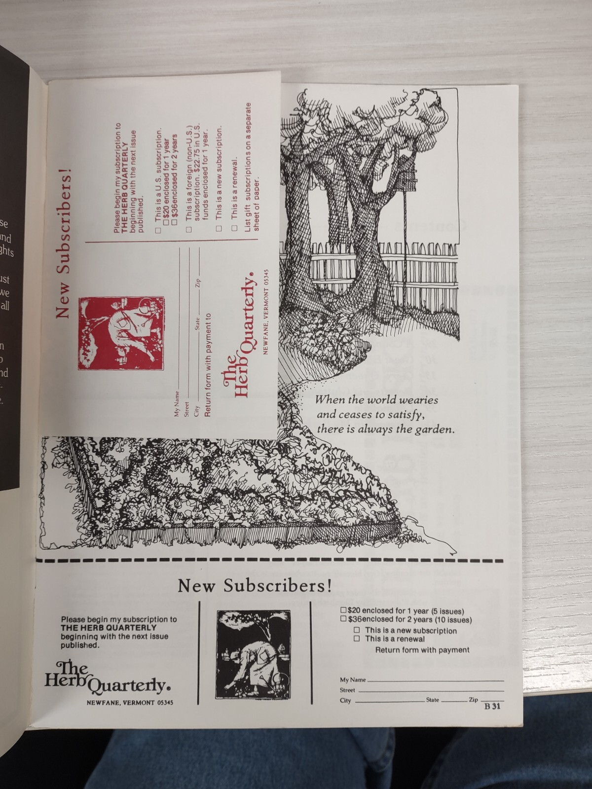 Vintage The Herb Quarterly Gardening Magazine Autumn 1986 Eighth