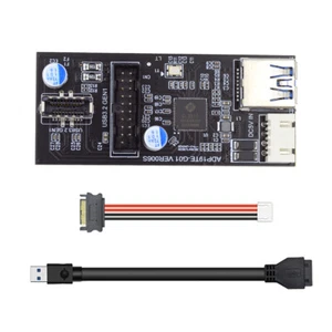 CY Deux ports USB 3.0 Type-E & 20Pin Féminin à célibataire 19/20Pin Adaptateur en-tête