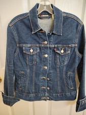 Vintage Women's LEVI'S Blue Denim Trucker Jacket Size Small - Made In USA