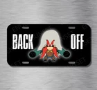 Yosemite Sam Backoff  Shotgun Gun Cartoon Funny License Plate Front Auto Tag