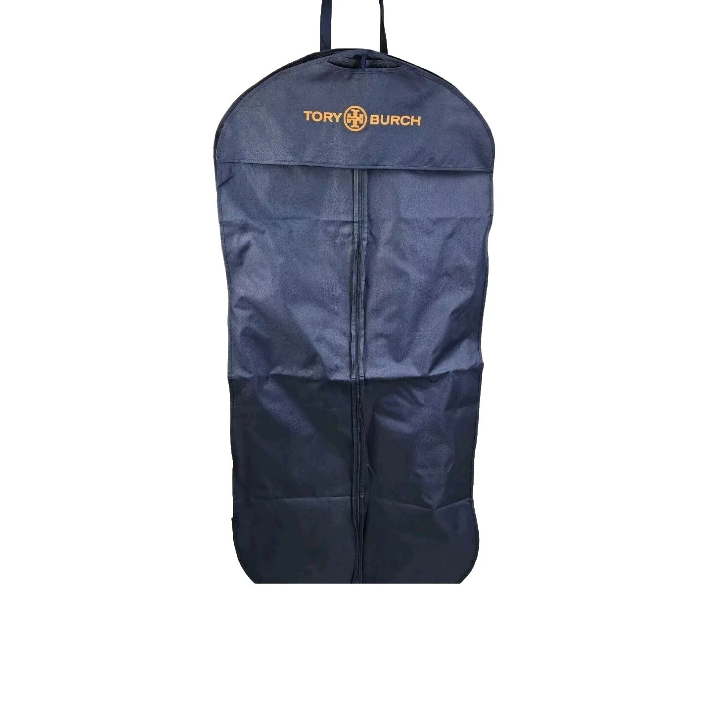 Abito vestito Tory Burch borsa tela viaggio blu navy e arancione logo zip 23Wx53L