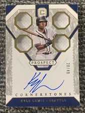 2019 Panini Cornerstones Prospect Quad Relic Autographs #15 Kyle Lewis Auto /49