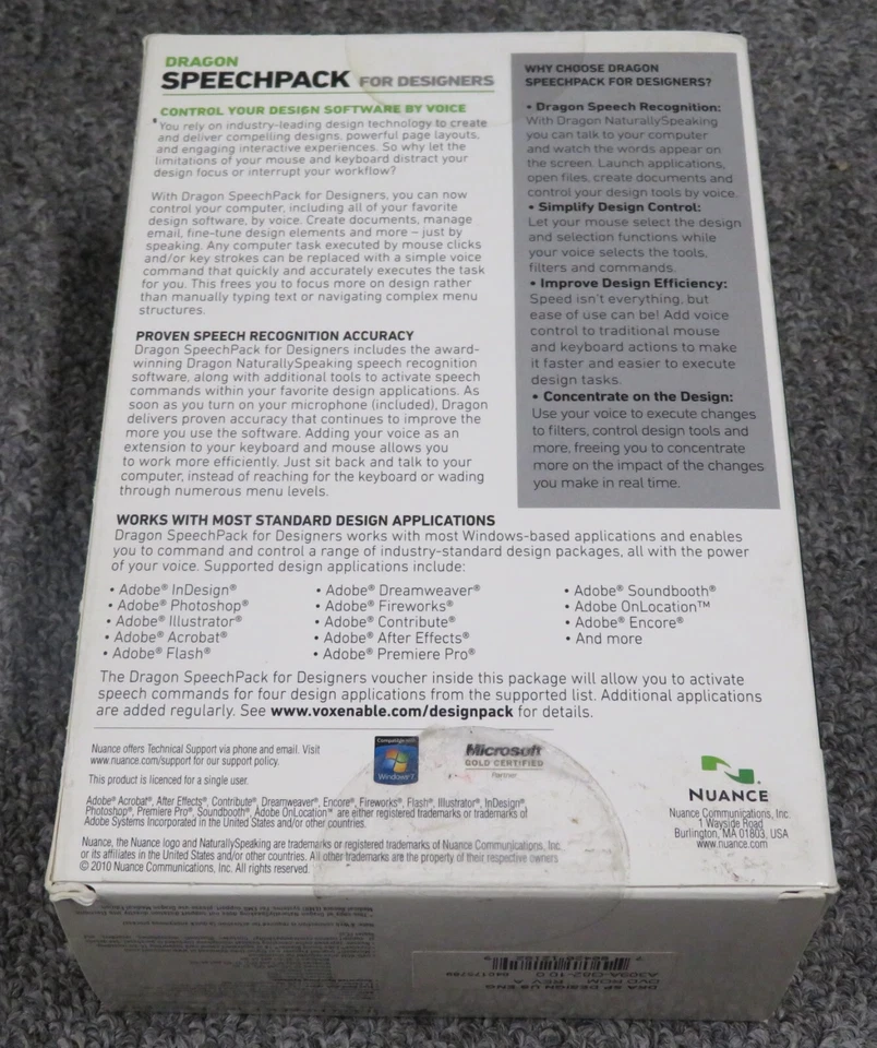 Dragon Speechpack for Designers Nuance Voice Control with Headset - Image 2 of 3