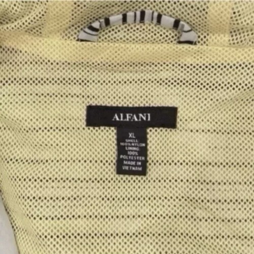 Chaqueta cortavientos con capucha a rayas verdes Alfani para hombre talla XL - Imagen 6 de 7