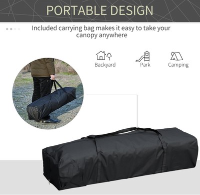 Outsunny 10' x 19' Pop Up Canopy with Easy Up Steel Frame, 3-Level Adjustable He