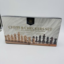 ALEX & ABEL CLASSY CHESS CHECKERS BOARD SET W...