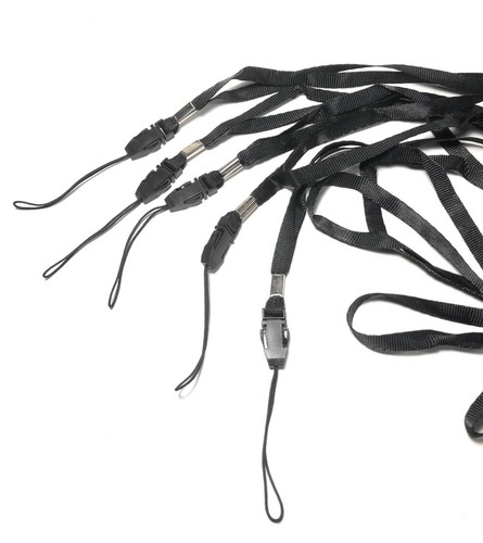 5x BLACK Neck Strap Cord Lanyard for Mp3 Cell Phone USB Flash Drive ID 16" USA - Picture 3 of 4
