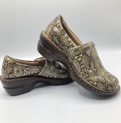 snake print clogs