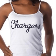 All Sport Couture San Diego Chargers White Camisole With Adjustable Straps