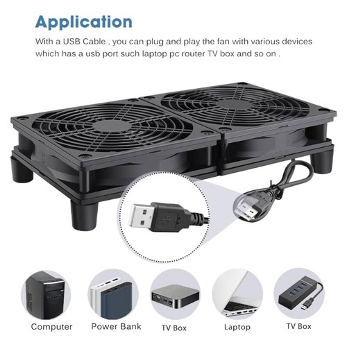 High Speed USB Fans PC Chassis Temperature Control Fan 2400RPM 2 Fans Efficient - Picture 4 of 8