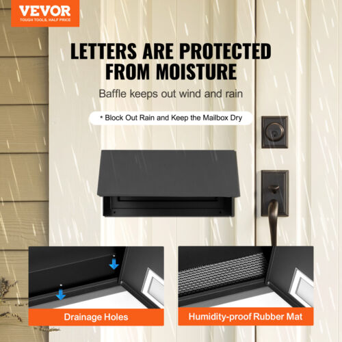 VEVOR Through The Door Key Drop Box Mailbox with Combination Lock Black - Picture 2 of 12