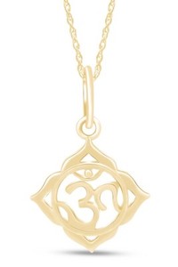 Authentic Aum- Om Prayer Sign Pendant 18 Necklace 925 Sterling Silver