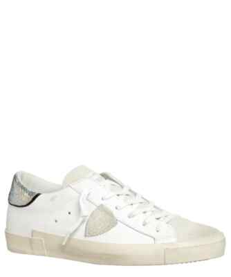 Philippe Model Paris Damen Sneaker Leder mit Spo. Python Silber PRLD VPG1