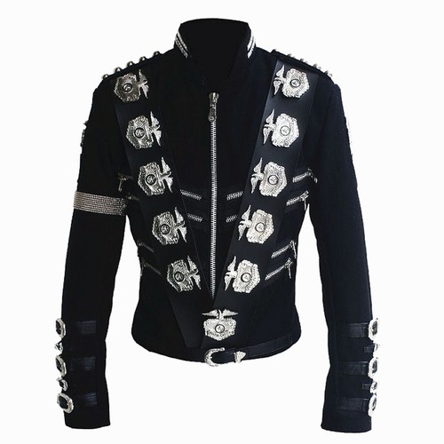 King DancPunk Matel Eagles Badges Black Michael Jacket JAM Costumes Impersonator