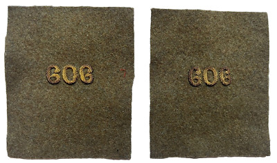 Abzeichen Kragenbeine 606e RP Pioniere Canetille Offiziere Kader FRANKREICH 40