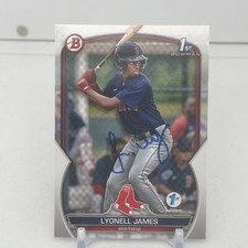 2023 Bowman 1st Prospect Lyonell James BPPF118 Boston Red Sox Signed 1st Edition