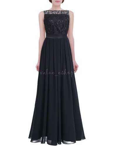 Long Chiffon Formal Women Lace Dress Prom Evening Party Cocktail Bridesmaid Gown - 第 6/28 張圖片