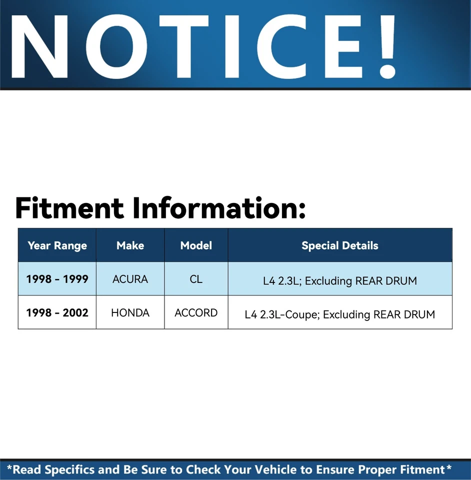 Rotores de freno delanteros traseros pastillas de freno de cerámica para Honda Accord Acura CL 2,3 L Foto 2 de 4