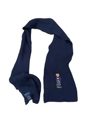 Ralph Lauren Scarf Polo Bear Navy Limited Edition Sit down USA FLAG Winter Mens