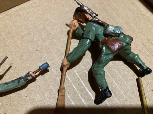 VTG (50’s), ELASTOLIN COMPOSITE WWII SWISS SOLDIERS, W/ASSAULT BOAT, ORIG. OWNR - Picture 15 of 24