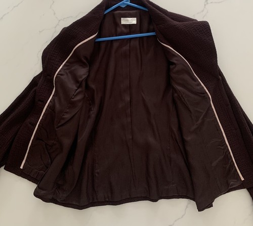 Austin Reed Signature Sz 10 Women’s Maroon Lined Blazer Textured Top New - Picture 10 of 10